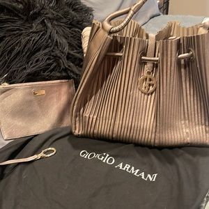 Giorgio Armani Pleated Leather Purse